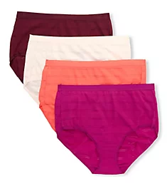 Ultimate ComfortFlex Fit Brief Panty - 4 Pack Buff/Coral/Razzberry 5