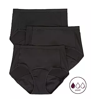 Comfort Period Light Brief Panty - 3 Pack BLK/BLK/BLK 6
