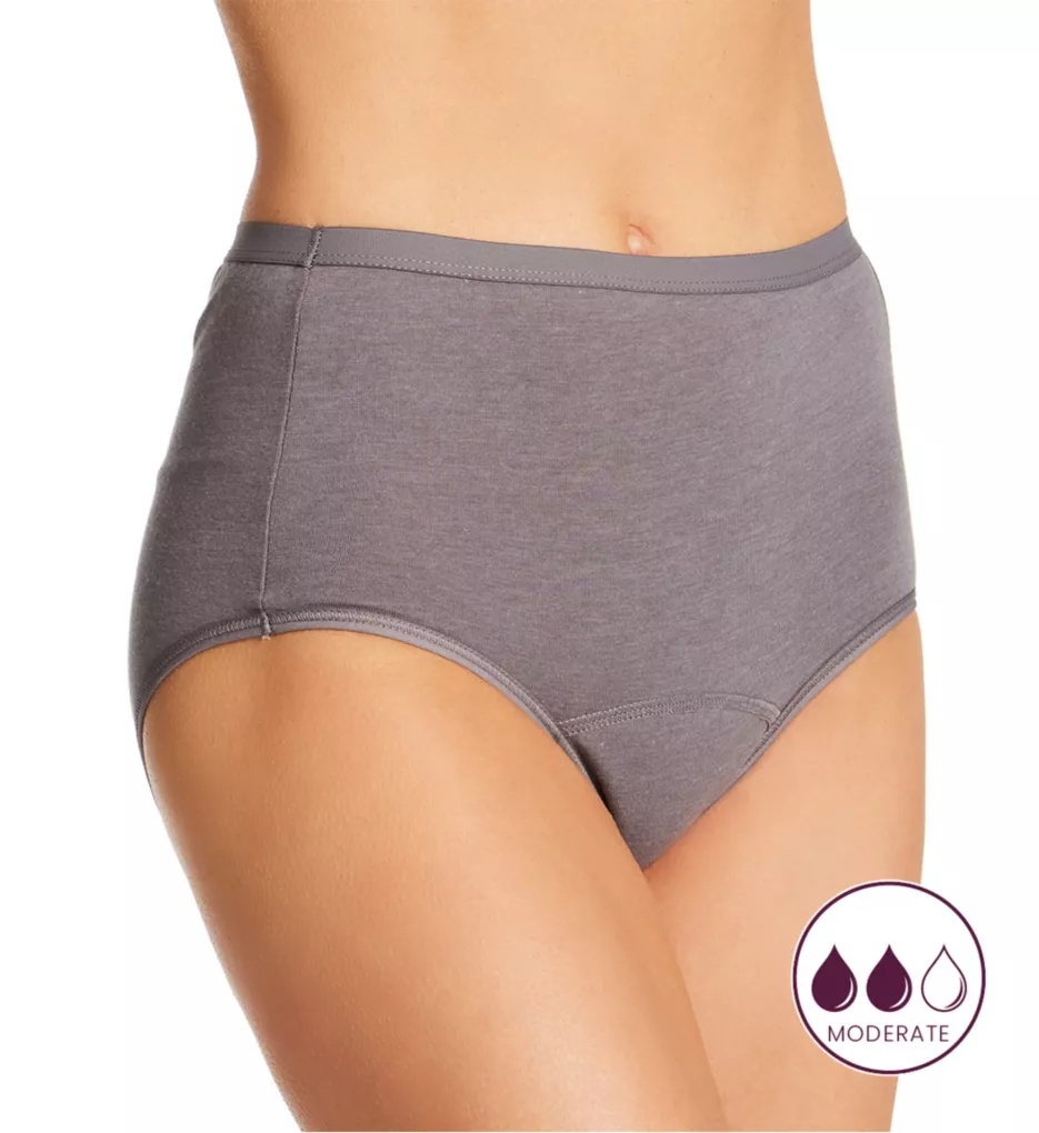 Comfort Period Moderate Brief Panty - 3 Pack Pecan/Grey/Black 6