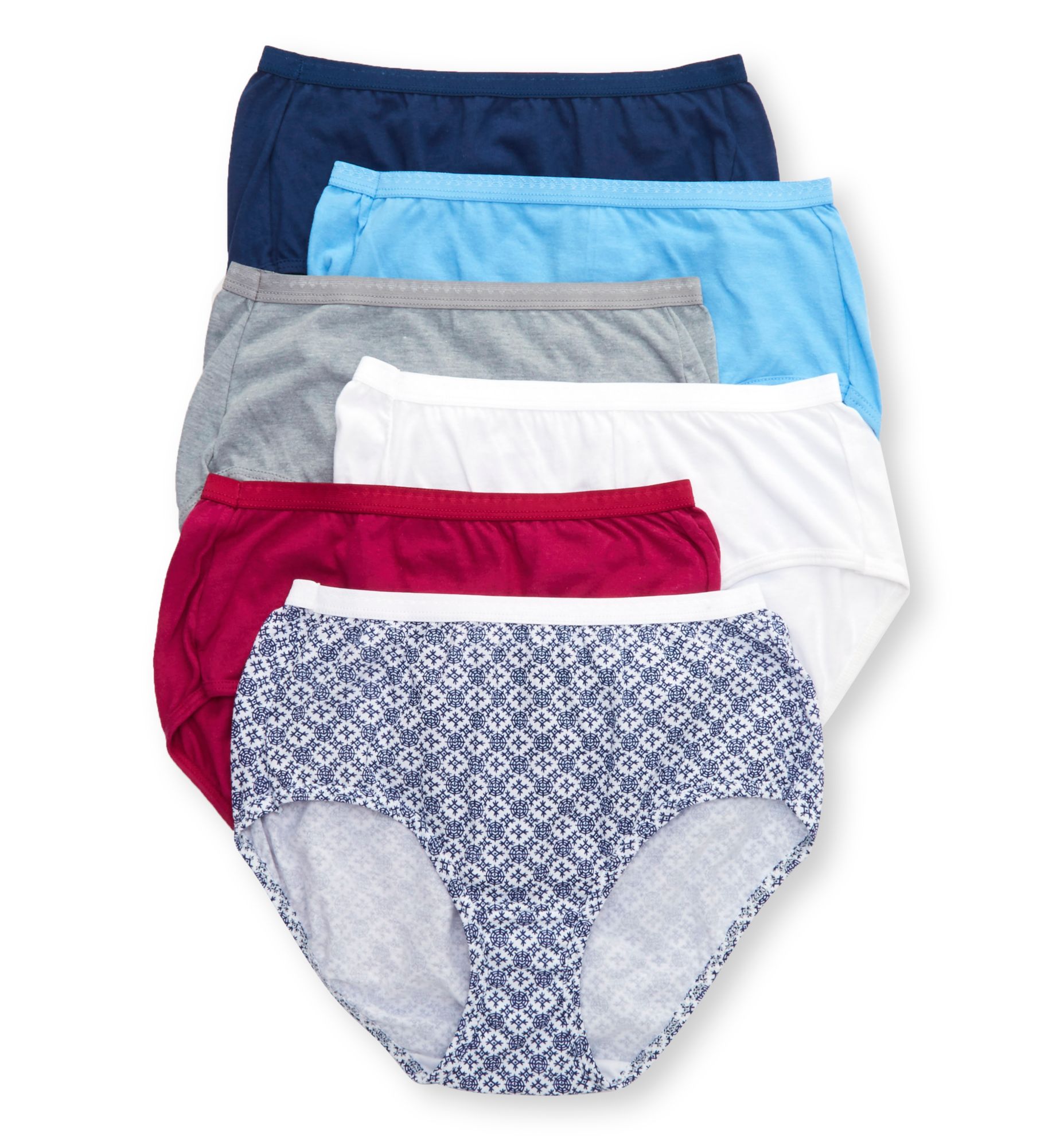 Hanes Women's Cotton Brief Panty - 6 Pack in Blushing White Heather | Size: 5 | HerRoom.com