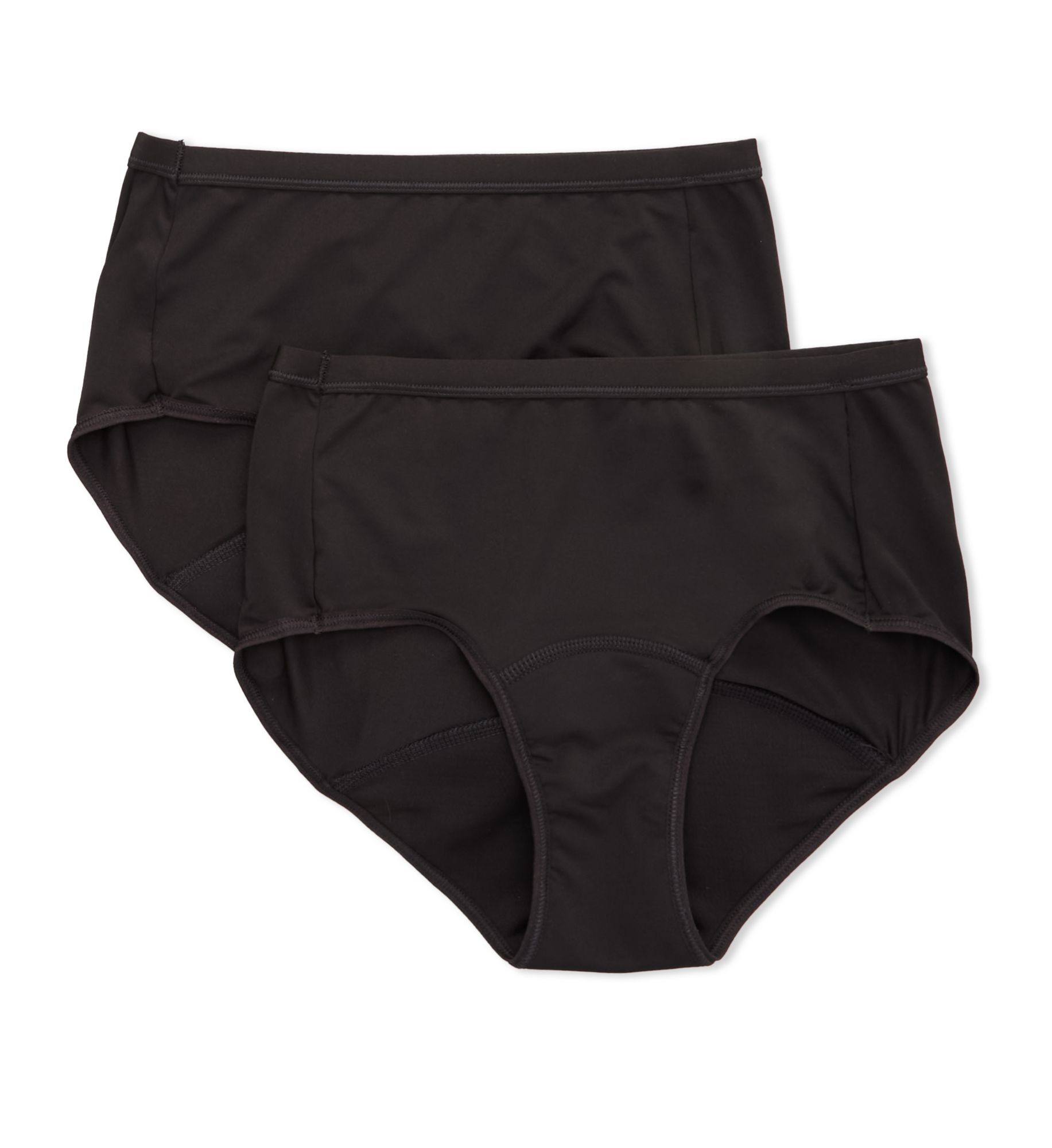 Hanes Women's Ultimate Comfort Period Super Micro Brief - 2 Pack in Black | Size: Small | HerRoom.com