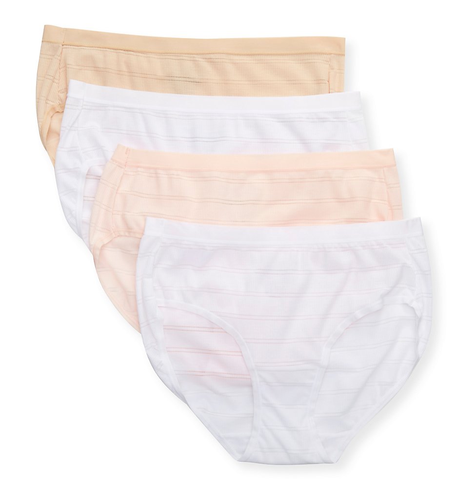Hanes : Hanes 41CFF4 Comfort Flex Fit Hipster Panty - 4 Pack (WhiteBuffWhiteTaupe 9)