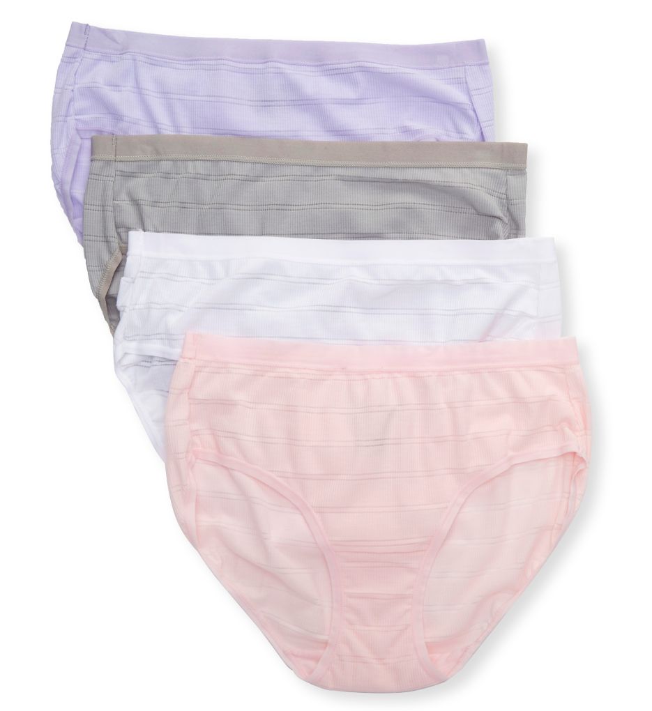 Comfort Flex Fit Hipster Panty - 4 Pack BalrnaWhiteLilacSilver 5 by Hanes