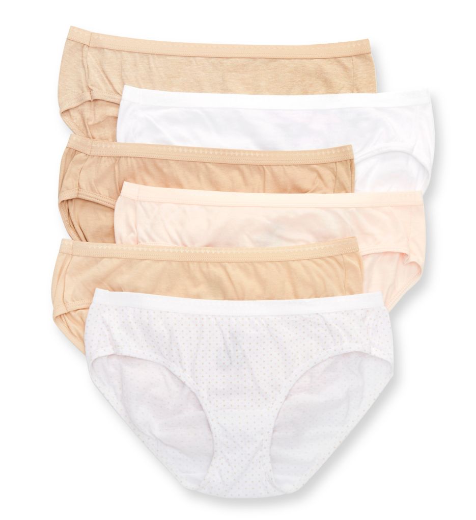 Cotton Bikini Panty - 6 Pack White Pack 9 by Hanes