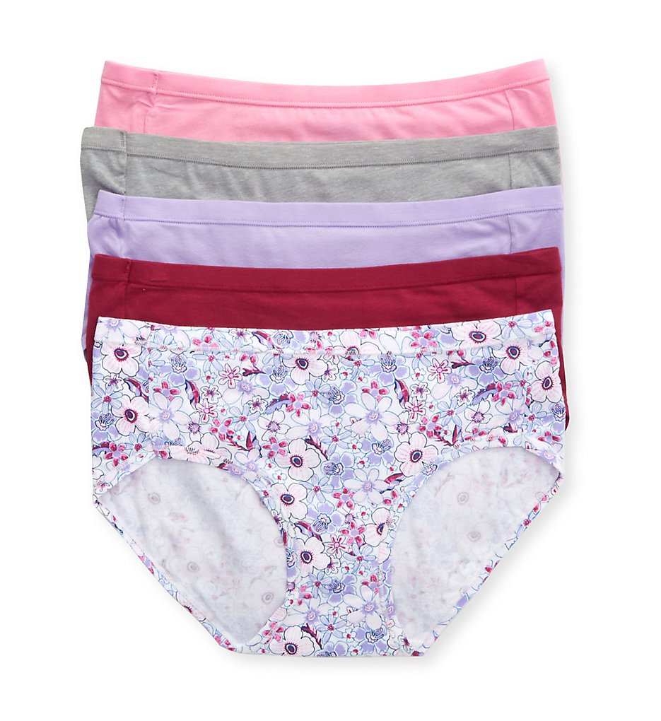Hanes >> Hanes 41W5CS Cotton Stretch Hipster Panty - 5 Pack (Spirited Pink Assorted 5)