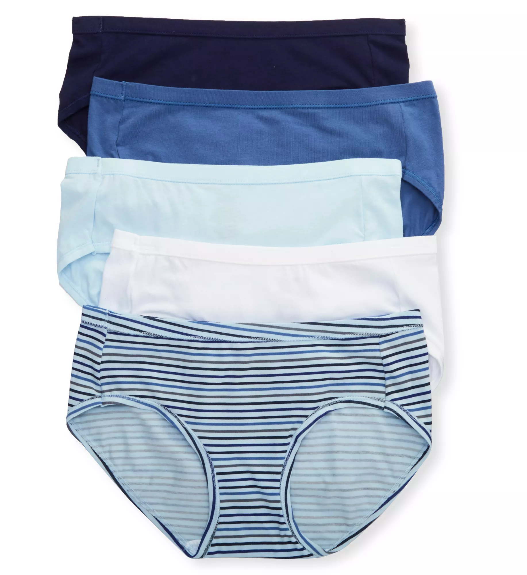High Rise Full Coverage Solid Colour Cotton Stretch Hipster Assorted Panty (Pack of 6) main image 1
