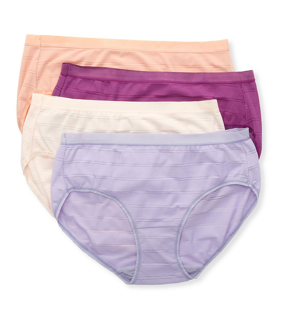 Hanes >> Hanes 42CFF4 Ultimate ComfortFlex Fit Bikini Panty - 4 Pack (Cantaloupe Assorted 9)
