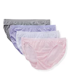 Ultimate ComfortFlex Fit Bikini Panty - 4 Pack Wht/Silvr/BSlpr/MLilac 5