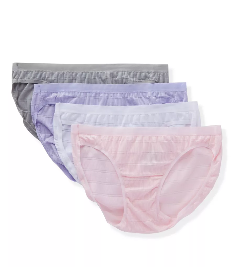 Ultimate ComfortFlex Fit Bikini Panty - 4 Pack Wht/Silvr/BSlpr/MLilac 8
