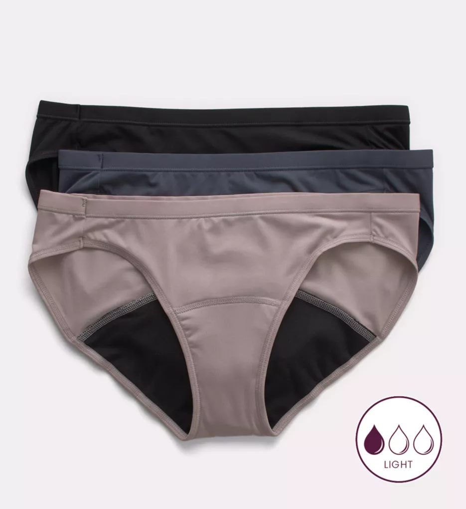 Comfort Period Light Bikini Period Panty - 3 Pack WS/PCG/BLK 6