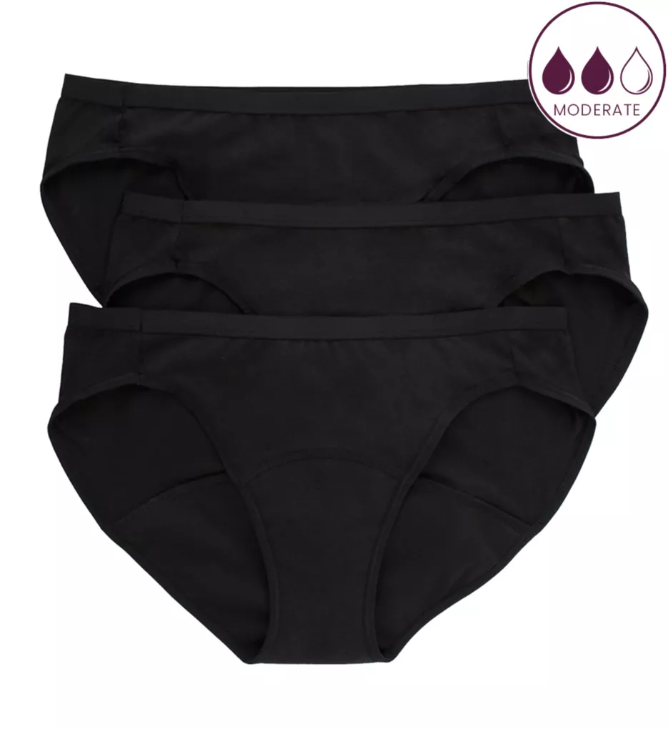 Comfort Period Moderate Bikini Panty BLK/BLK/BLK 5