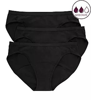 Comfort Period Moderate Bikini Panty BLK/BLK/BLK 7