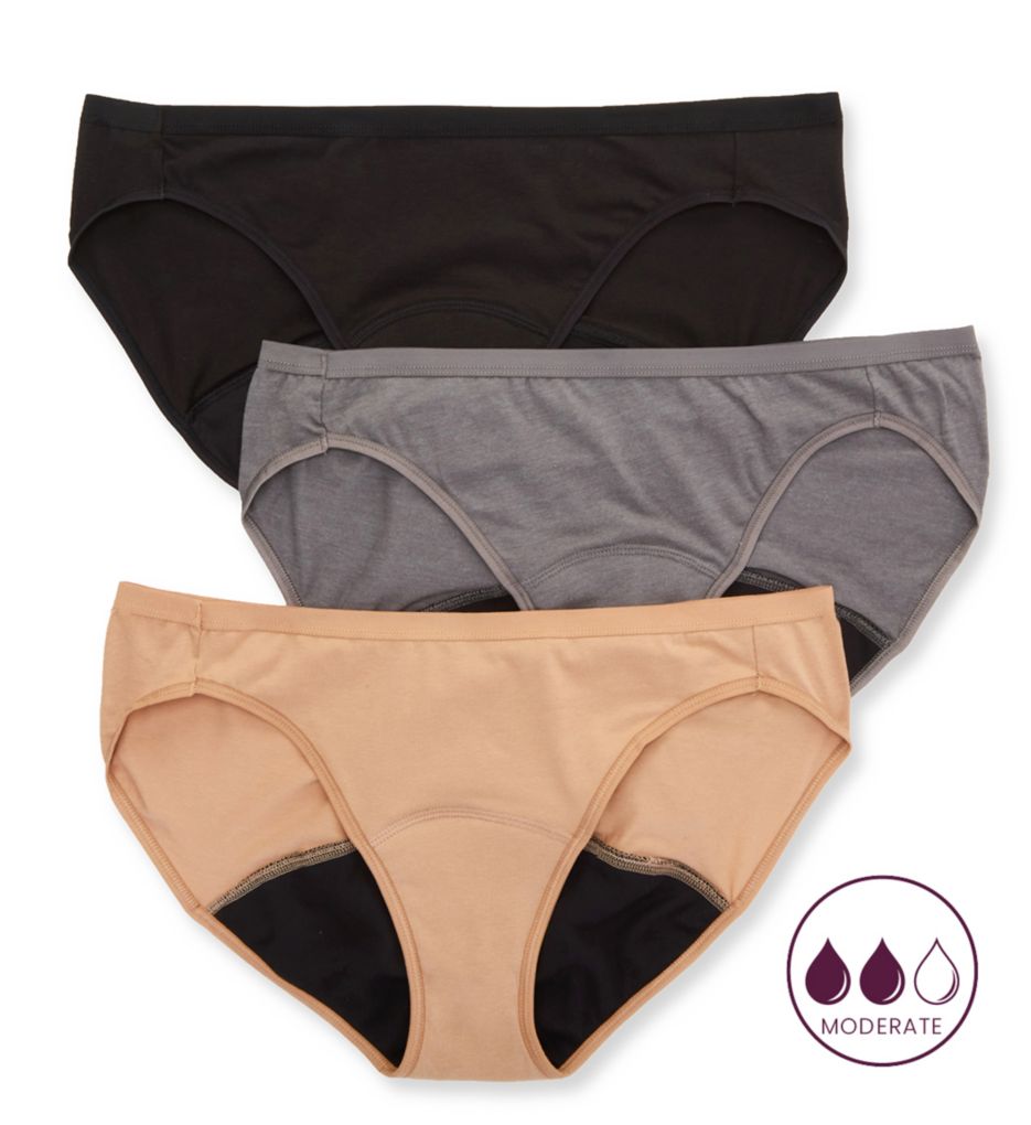Bikini Panty | Full Coverage & Low Waist | Antimicrobial & Stain Release  Finish | Pack of 3 | Colors May vary