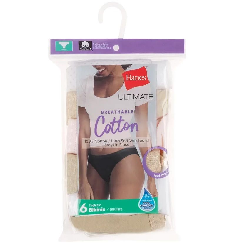 Hanes Cotton Bikini Panty - 6 Pack 42H6CC - Image 3