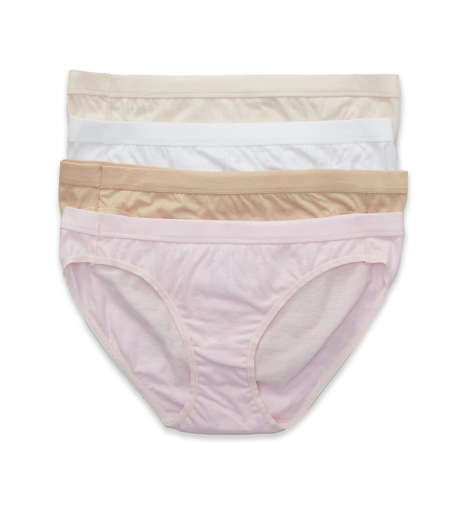 Hanes - Hanes 42HOC4 Pure Organic Cotton Bikini Panty - 4 Pack (WhitePnkSandshellTaupe 6)