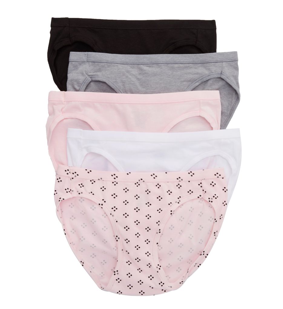 Hanes Women's Cotton Stretch Bikini Panty - 5 Pack in Assorted | Size 5 | HerRoom.com
