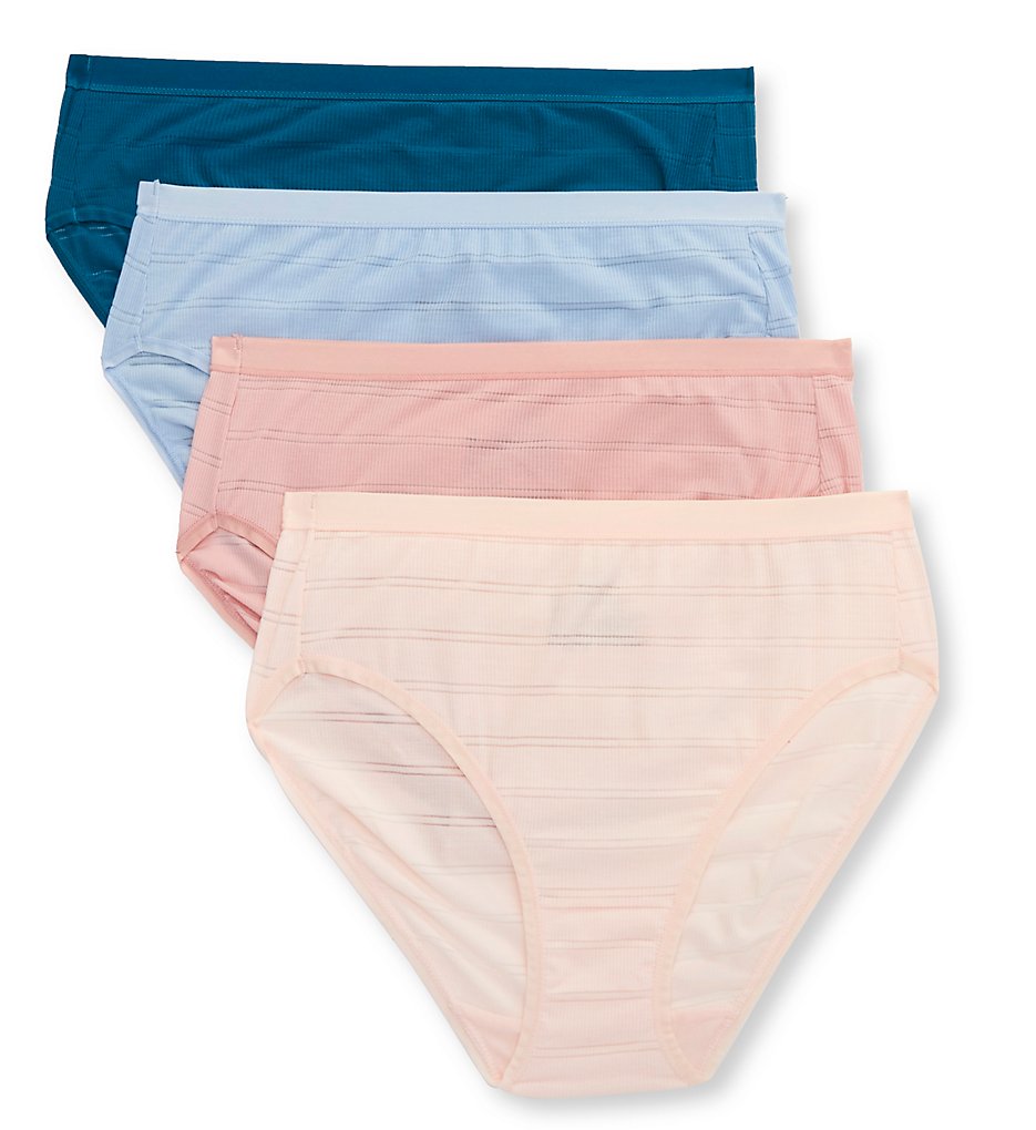 Hanes : Hanes 43CFF4 Ultimate ComfortFlex Fit Hi-Cut Panty - 4 Pack (Buff/Blue/Pink/Teal 5)