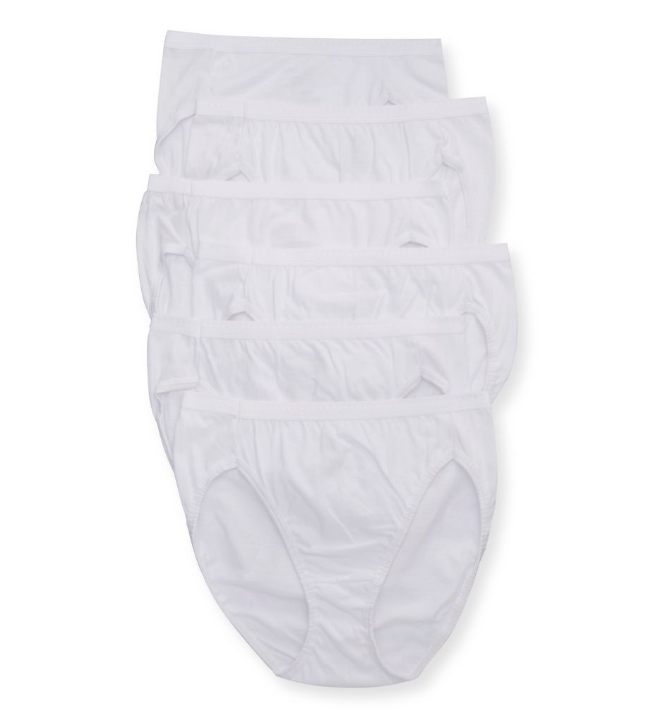 Hanes Women's Cotton Hi-Cut Panty - 6 Pack in White Pack | Plus Size 8 | HerRoom.com