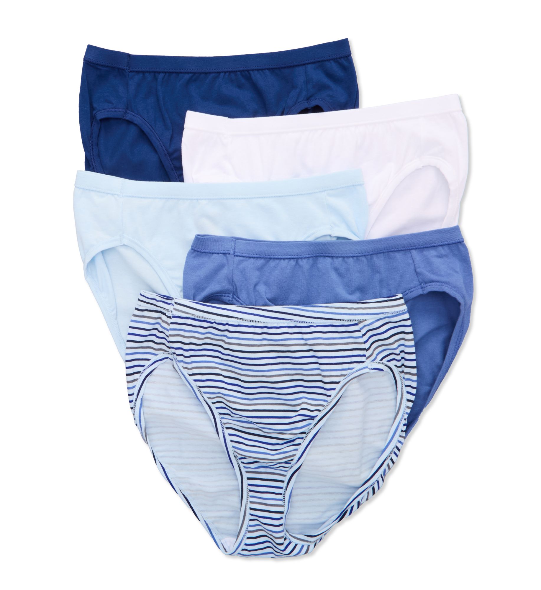 Hanes Women's Ultimate ComfortSoft High Cut Panties - 5 Pack in Assorted Oms | Size: 10 | HerRoom.com