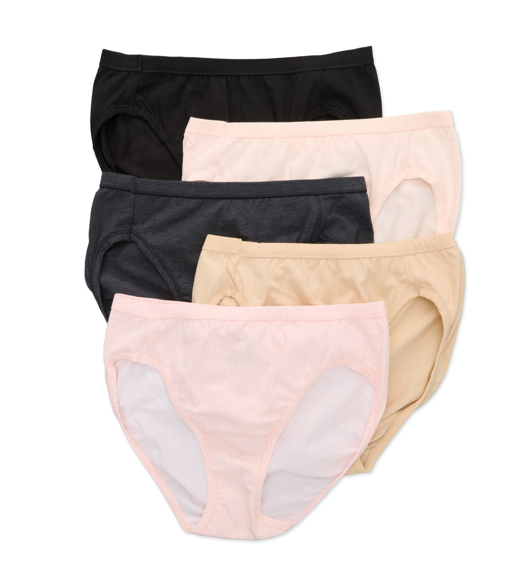 Hanes Women's Ultimate ComfortSoft High Cut Panties - 5 Pack in Assorted Anzv | Size: 9 | HerRoom.com