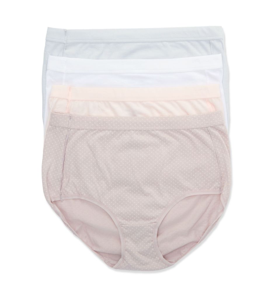 Hanes (2519530) -- Hanes 44HOC4 Pure Organic Full Brief - 4 Pack (WhiteGlossBuffSterling 9)