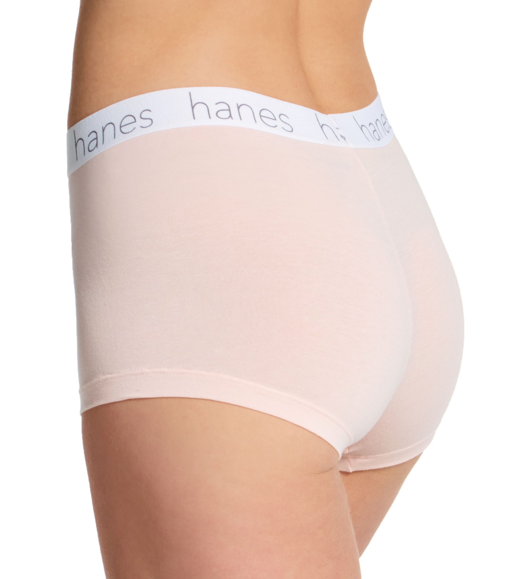 Hanes Cotton Blend Boxer Brief Panty - 3 Pack Blue/Buff/Pink M  - Image 2