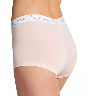 Cotton Blend Boxer Brief Panty - 3 Pack Blue/Buff/Pink S
