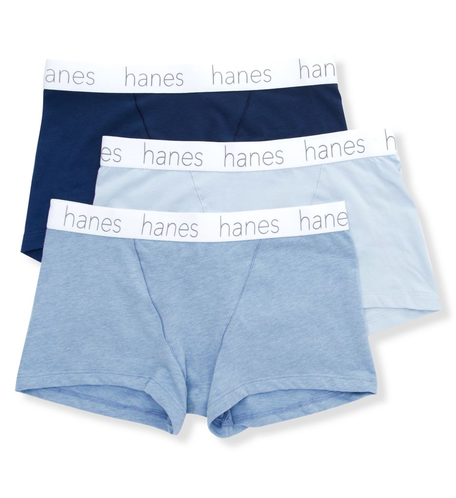 Hanes Women's 3-pk. Originals Ultimate Boxer Brief Underwear 45vobb In Navy  Eclipse,concrete Heather Arto Pk