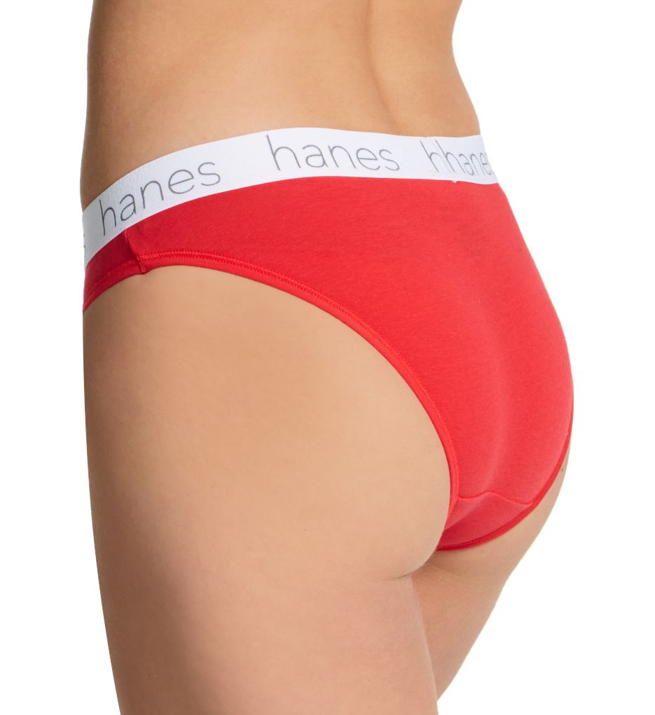 Women's Hanes 45UOBK Cotton Blend Bikini Panty - 3 Pack (Red Stone L) 