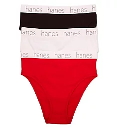 Originals Stretch Hi-Leg Panty - 3 Pack Black/White/Red S
