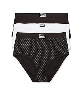 Ultimate Originals Vintage Brief Panty - 3 Pack Black/White/Pin Dot S