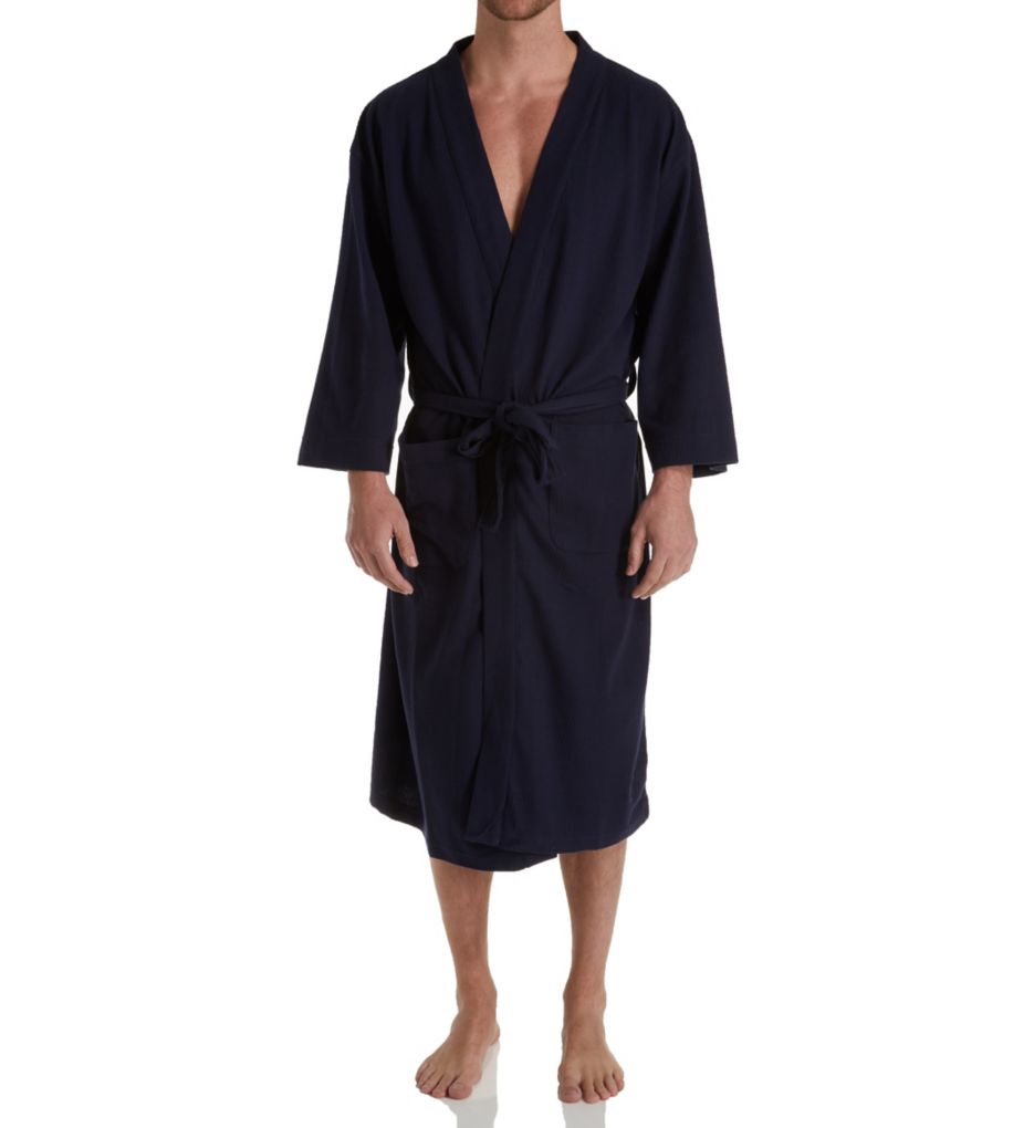 Solid Waffle Knit Spa Robe-fs