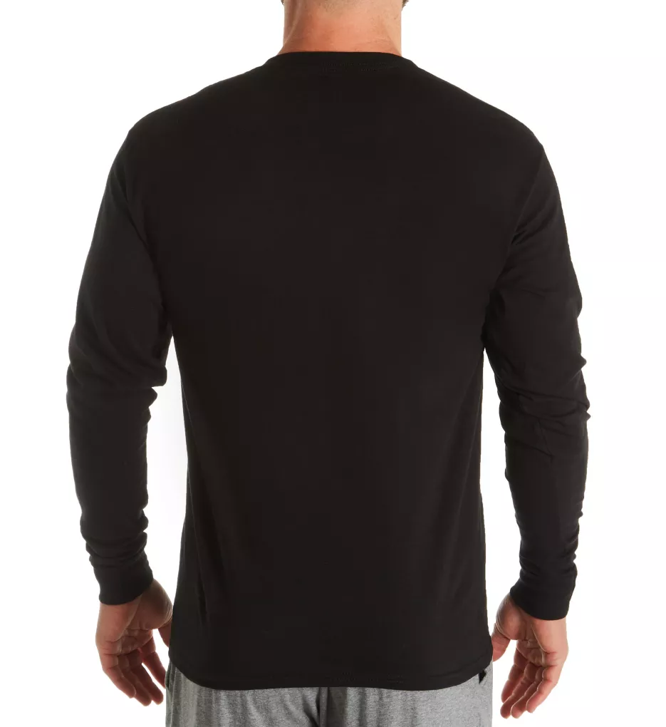 100% Cotton Long Sleeve Pocket T-Shirt BLK S