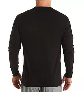 100% Cotton Long Sleeve Pocket T-Shirt Black 3XL