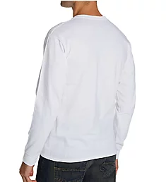 100% Cotton Long Sleeve Pocket T-Shirt WHT S