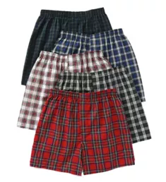 Premium Cotton Woven Tartan Boxers - 5 Pack