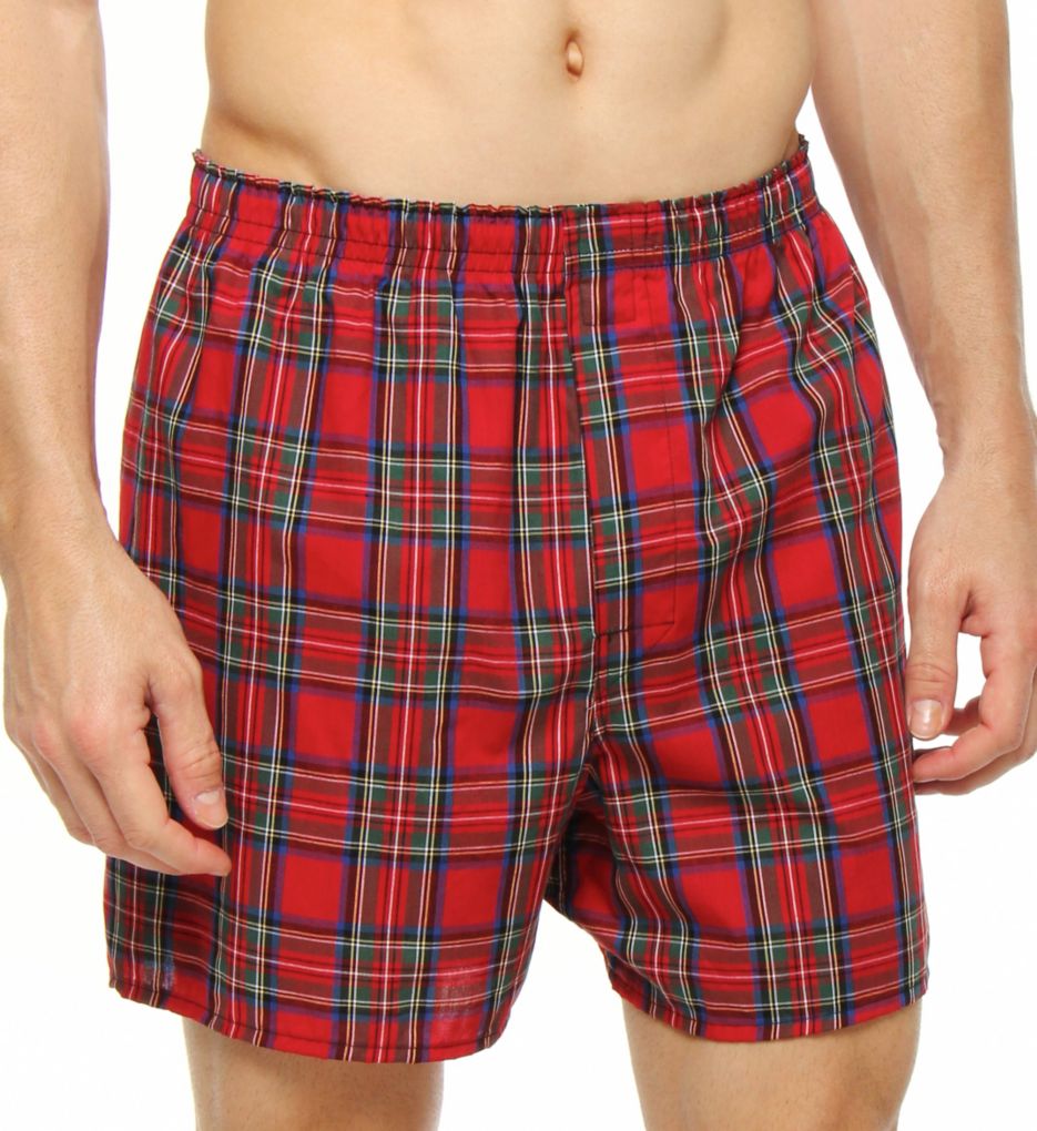 Premium Cotton Woven Tartan Boxers - 5 Pack-gs