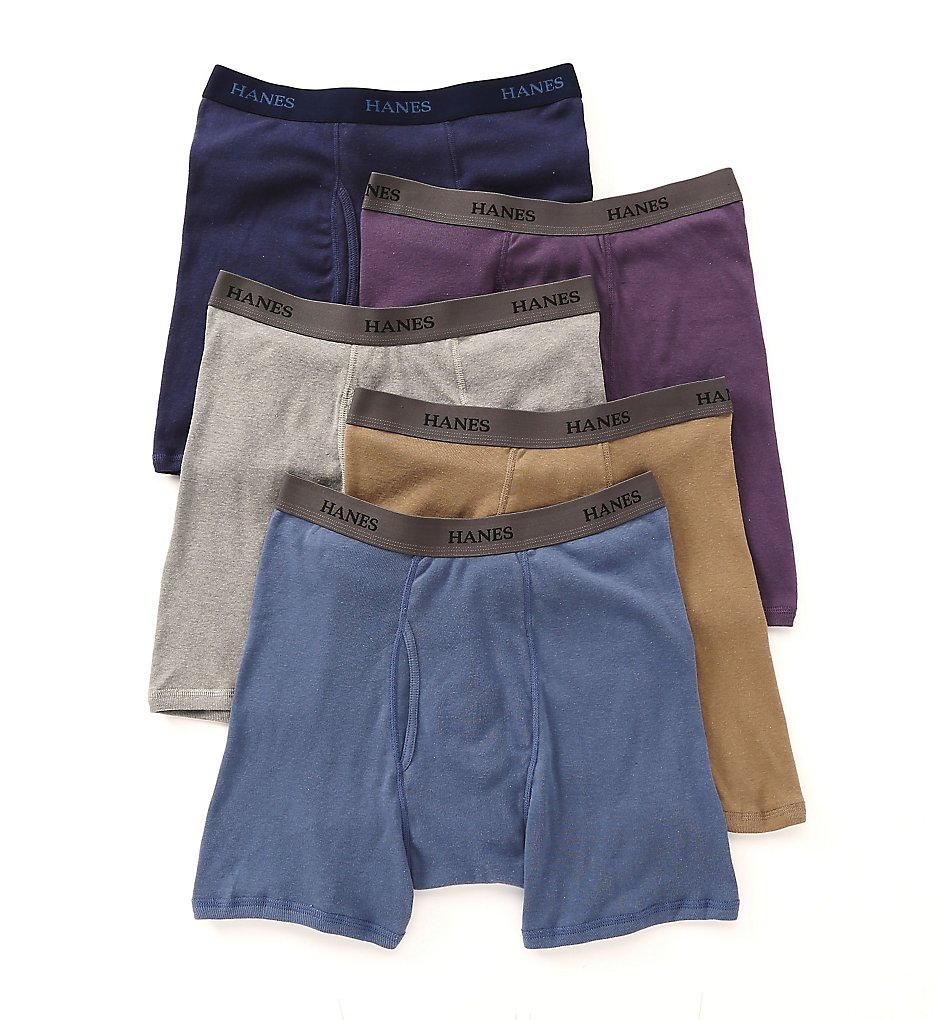 Hanes 76925A Premium Cotton Stretch Boxer Briefs - 5 Pack (Assorted)