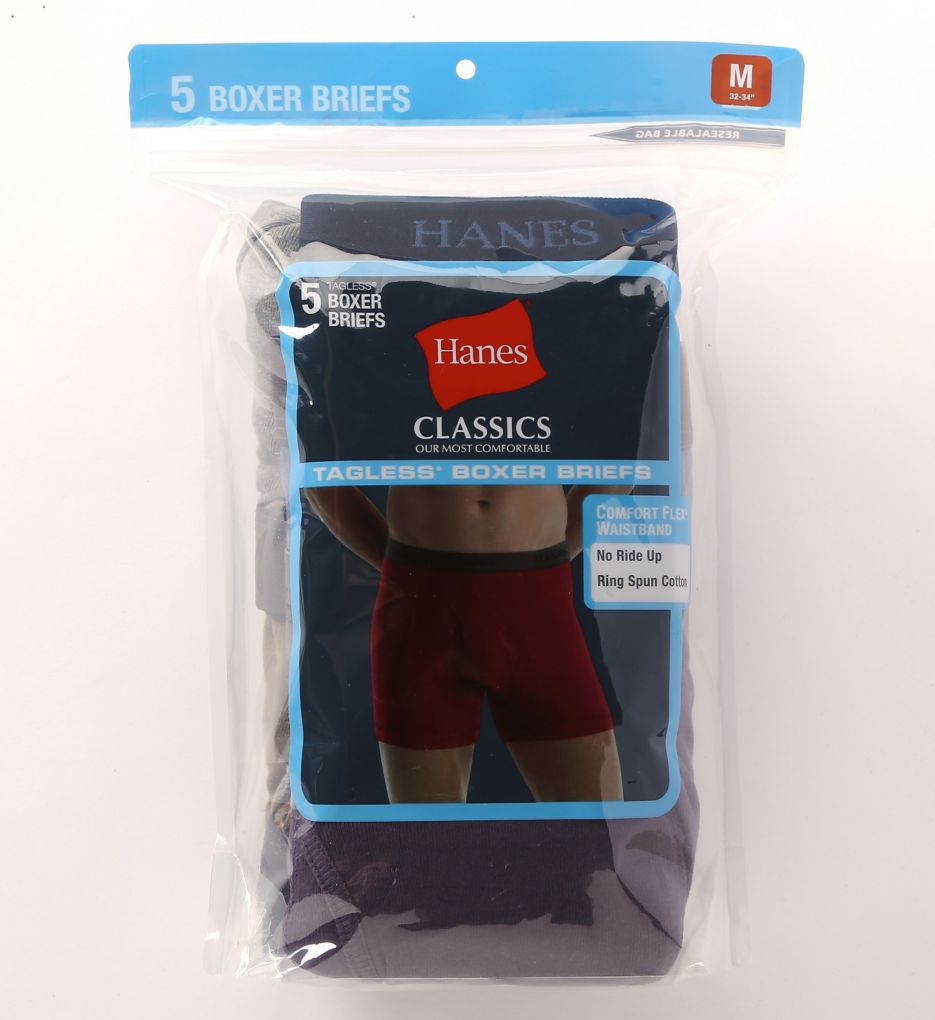 Hanes Classics Men's TAGLESS® Ringer Boxer Briefs with Comfort Flex®  Waistband 5-Pack