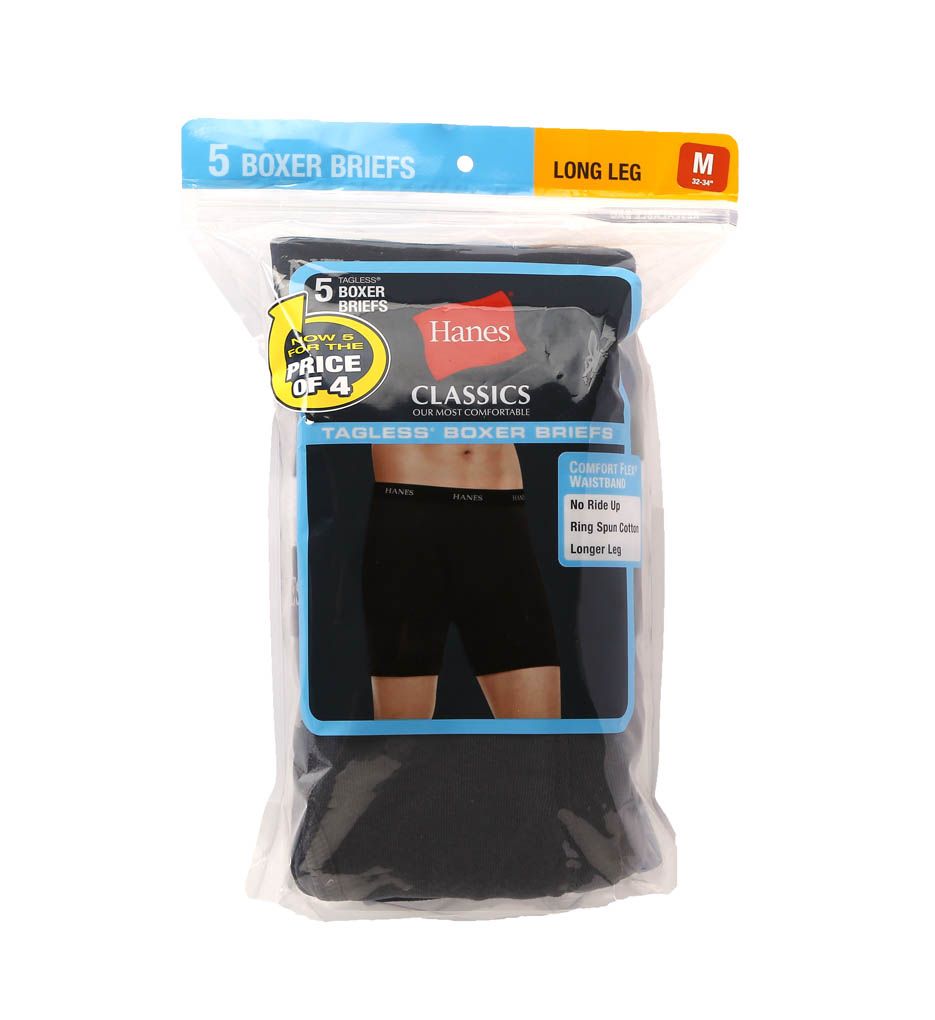 Premium Cotton Long Leg Boxer Briefs - 5 Pack-cs1