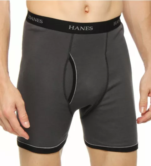 Hanes Premium Cotton Ringer Boxer Briefs - 5 Pack 7694R5