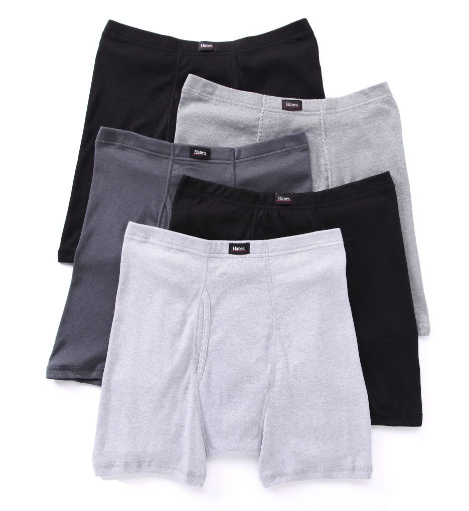 Premium Cotton Ringer Boxer Briefs - 5 Pack by Hanes