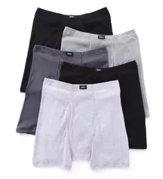 Comfortsoft Cotton Boxer Briefs - 5 Pack Black/Grey Assorted 2XL