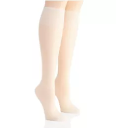 Silk Reflections Knee High Reinforced Toe - 2 Pack Pearl O/S