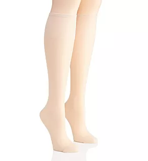 Silk Reflections Knee High Reinforced Toe - 2 Pack Travel Buff O/S