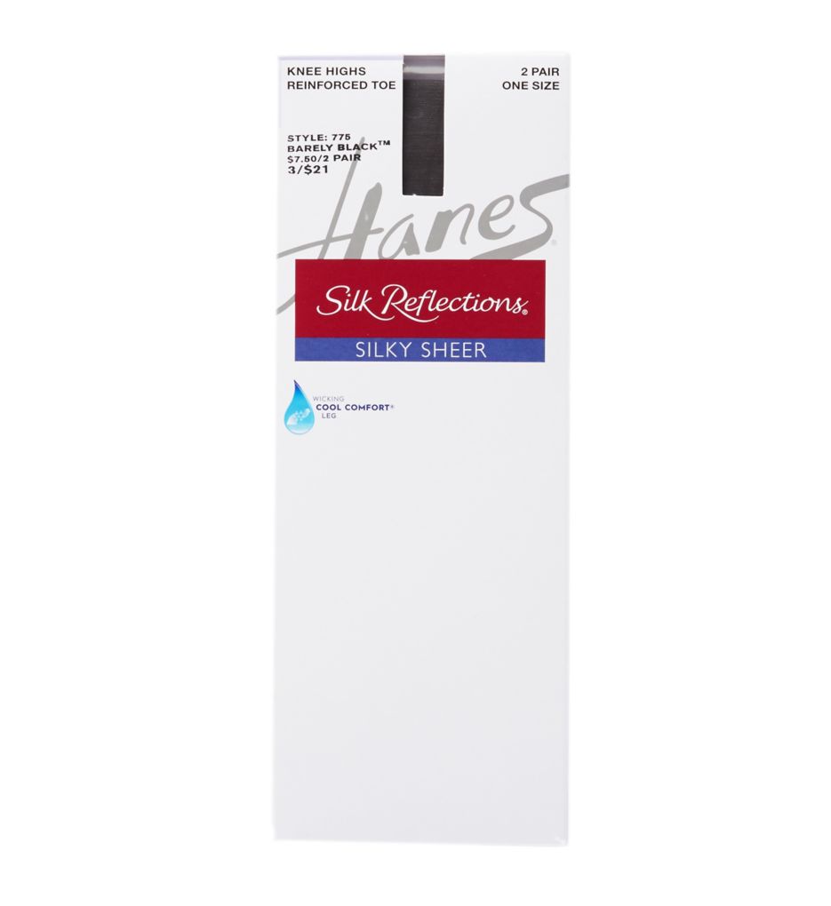 Hanes Silk Reflections Knee High Reinforced Toe - 2 Pack Little Color O/S  - Image 1