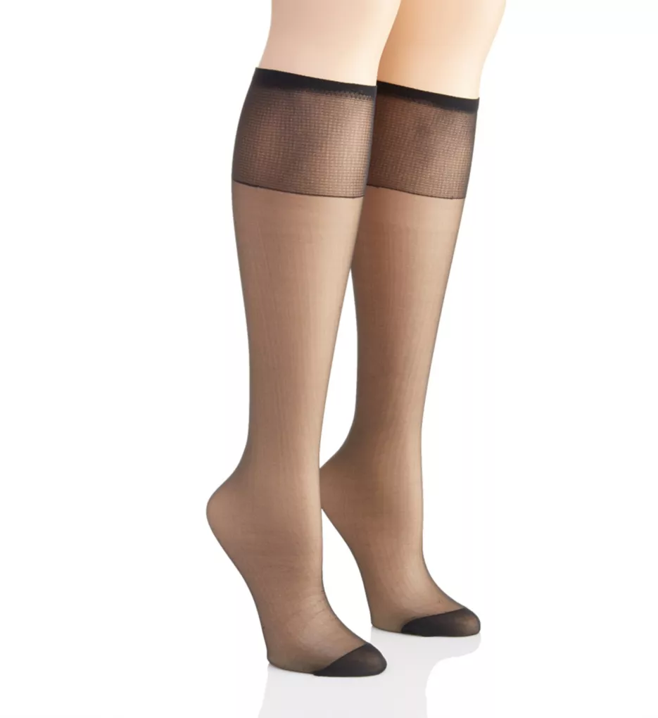 Hanes Alive Full Support Sheer Knee Highs 2-Pack Barely There ONE SIZE  Women's 