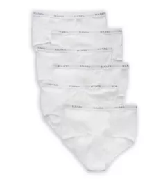 Premium Cotton Full-Cut White Briefs - 6 Pack