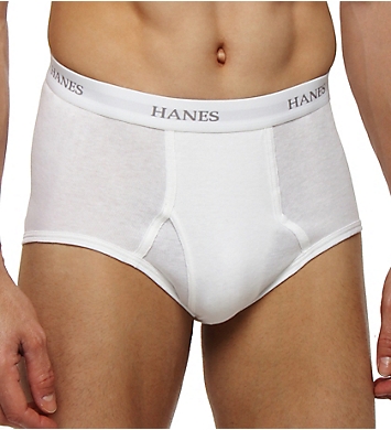 Hanes Premium Cotton Full-Cut White Briefs - 6 Pack