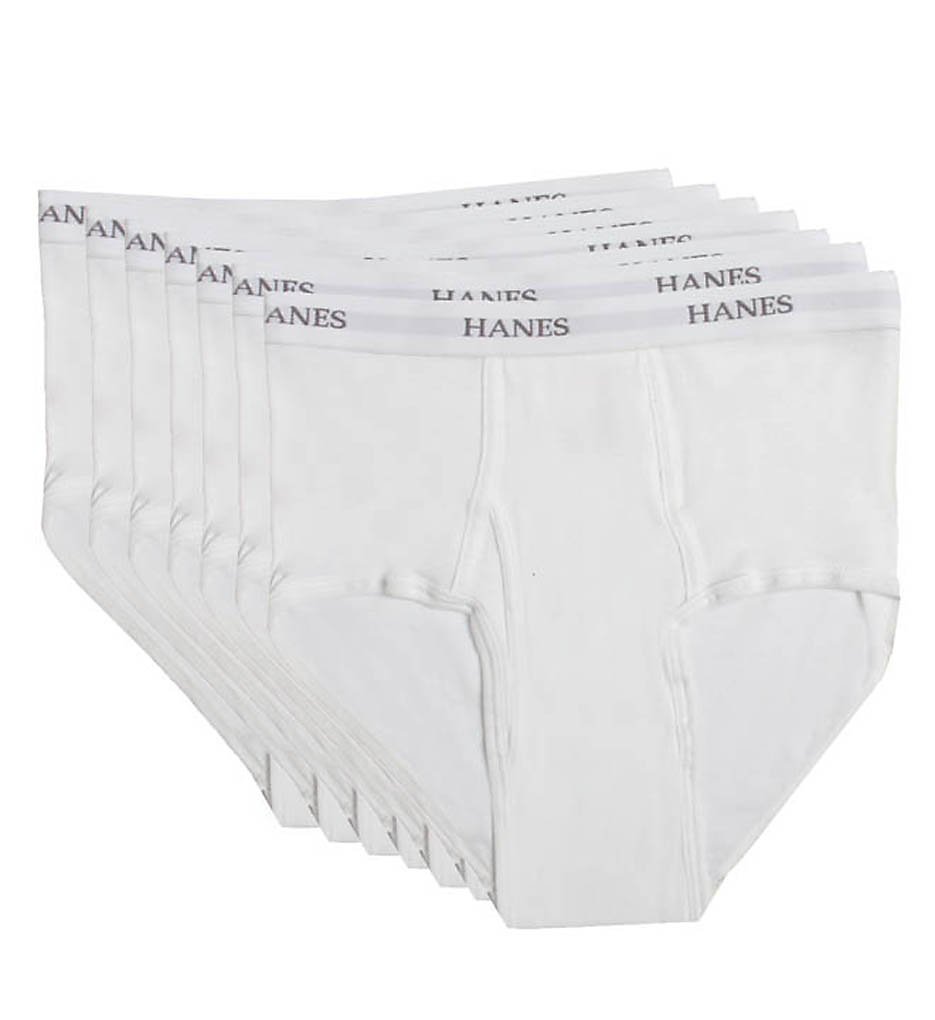 Hanes 7764W7 Premium Cotton Full-Cut White Briefs - 7 Pack (White)
